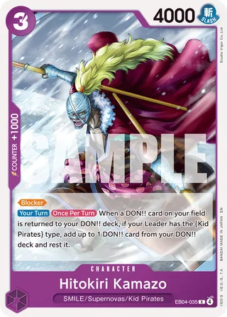 Hitokiri Kamazo #EB04-035 · The Azure Sea's Seven One Piece card