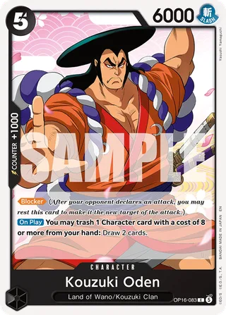 Kouzuki Oden #OP16-083 · The Time of Battle Release Event Cards One Piece card