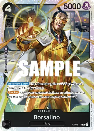 Borsalino #OP02-114 · Paramount War One Piece card