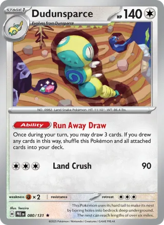 Dudunsparce #080 · Prismatic Evolutions Pokémon card