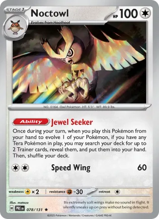 Noctowl #078 · Prismatic Evolutions Pokémon card