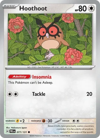 Hoothoot #077 · Prismatic Evolutions Pokémon card