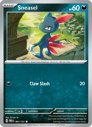 Sneasel #061 · Prismatic Evolutions Pokémon card
