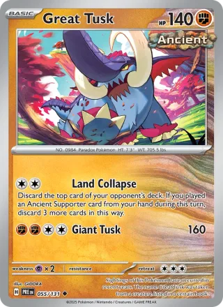 Great Tusk #055 · Prismatic Evolutions Pokémon card
