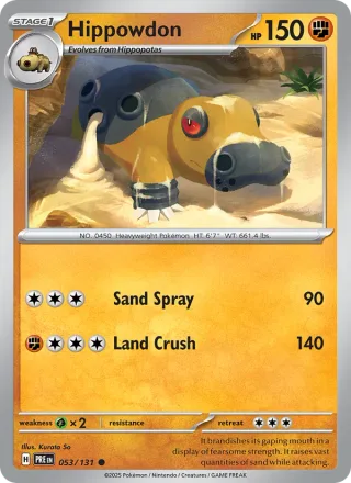 Hippowdon #053 · Prismatic Evolutions Pokémon card