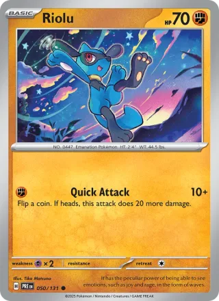 Riolu #050 · Prismatic Evolutions Pokémon card