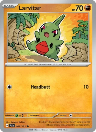 Larvitar #047 · Prismatic Evolutions Pokémon card