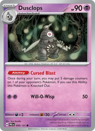 Dusclops #036 · Prismatic Evolutions Pokémon card