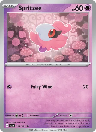 Spritzee #038 · Prismatic Evolutions Pokémon card
