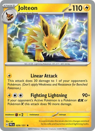 Jolteon #029 · Prismatic Evolutions Pokémon card