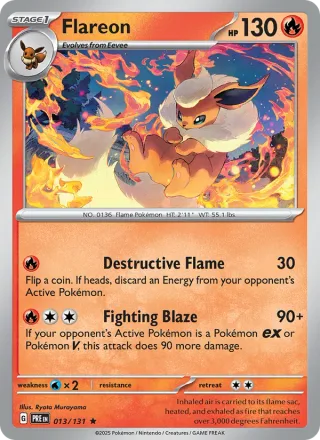 Flareon #013 · Prismatic Evolutions Pokémon card