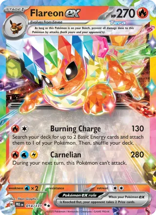 Flareon ex #014 · Prismatic Evolutions Pokémon card