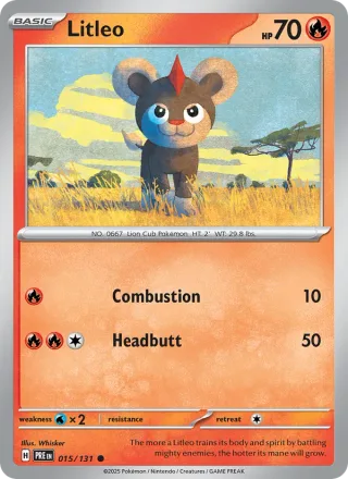 Litleo #015 · Prismatic Evolutions Pokémon card