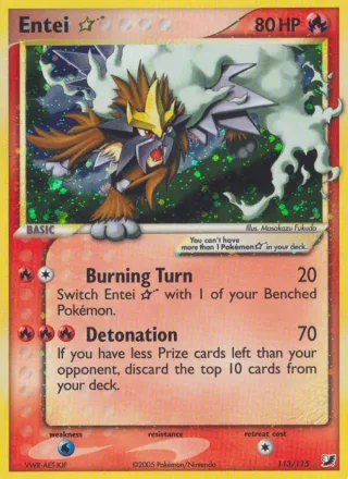 Entei ☆ #113 · Unseen Forces Pokémon card
