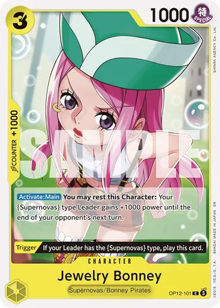 Jewelry Bonney #OP12-101 · Legacy of the Master One Piece card