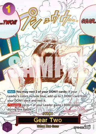 Gear Two (Alternate Art) #OP11-080-alternate-art · A Fist of Divine Speed One Piece card