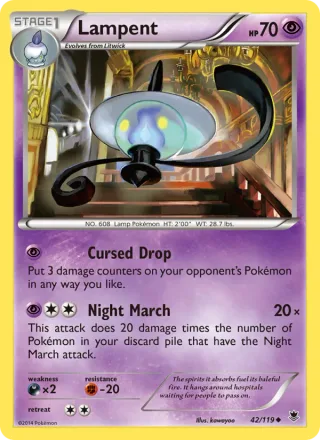 Lampent #42 · Phantom Forces Pokémon card