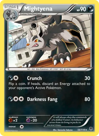 Mightyena #54 · Phantom Forces Pokémon card