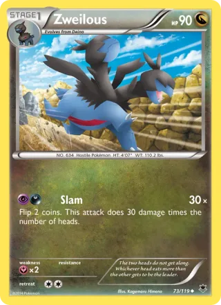 Zweilous #73 · Phantom Forces Pokémon card