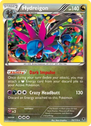 Hydreigon #74 · Phantom Forces Pokémon card