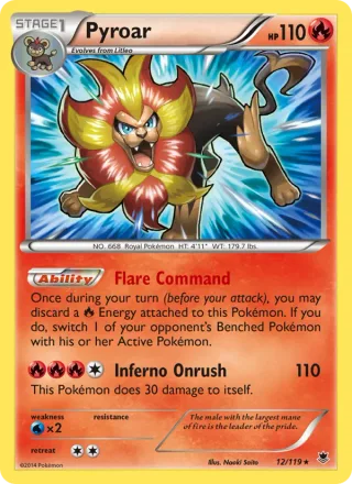 Pyroar #12 · Phantom Forces Pokémon card