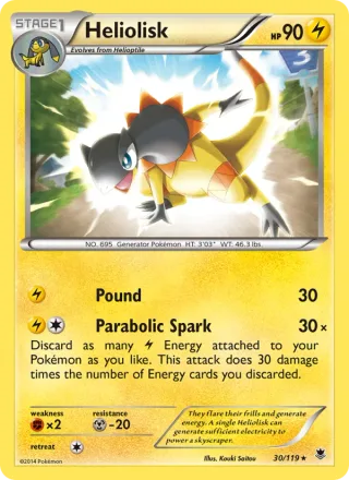Heliolisk #30 · Phantom Forces Pokémon card