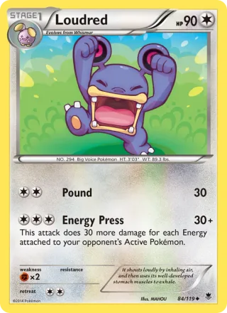 Loudred #84 · Phantom Forces Pokémon card