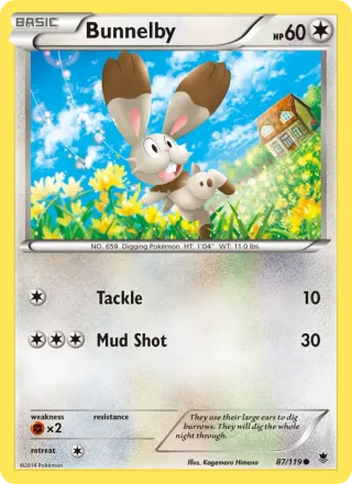 Bunnelby #87 · Phantom Forces Pokémon card