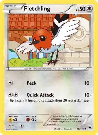 Fletchling #89 · Phantom Forces Pokémon card