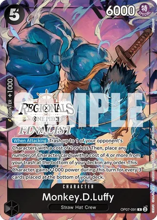 Monkey.D.Luffy (Offline Regional 2024 Vol. 3) [Finalist] #OP07-091-offline-regional-2024-vol-3-finalist · One Piece Promotion Cards One Piece card