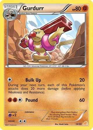 Gurdurr #14 · BW trainer Kit (Excadrill) Pokémon card