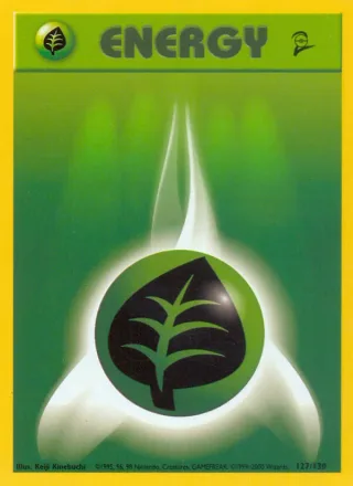 Grass Energy #127 · Base Set 2 Pokémon card