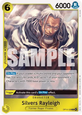 Silvers Rayleigh #OP14-108 · The Azure Sea's Seven One Piece card