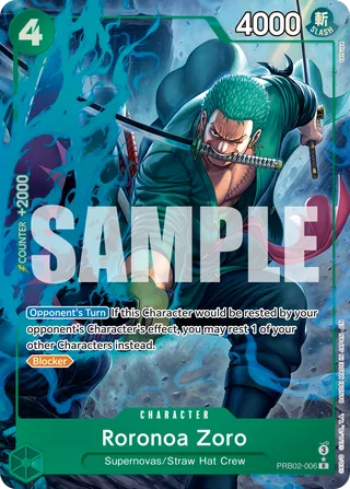 Roronoa Zoro (Round 1 Promo) #PRB02-006-round-1-promo · One Piece Promotion Cards One Piece card