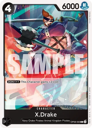 X.Drake #OP08-093 · Two Legends Pre-Release Cards One Piece card