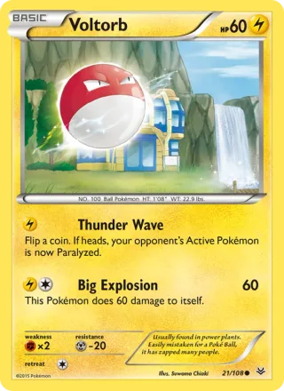 Voltorb #21 · Roaring Skies Pokémon card