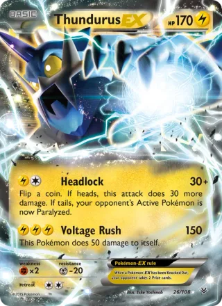 Thundurus EX #26 · Roaring Skies Pokémon card