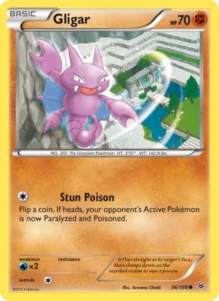 Gligar #36 · Roaring Skies Pokémon card