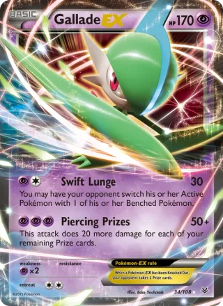 Gallade EX #34 · Roaring Skies Pokémon card
