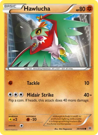 Hawlucha #39 · Roaring Skies Pokémon card