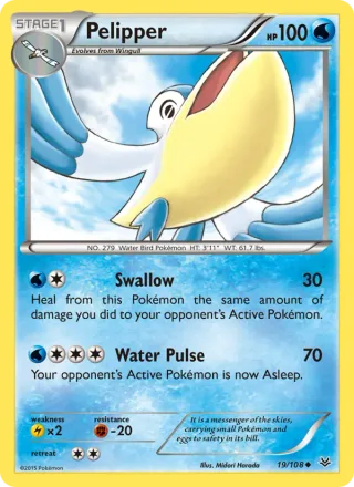 Pelipper #19 · Roaring Skies Pokémon card
