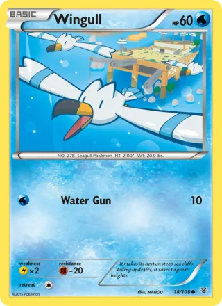 Wingull #18 · Roaring Skies Pokémon card