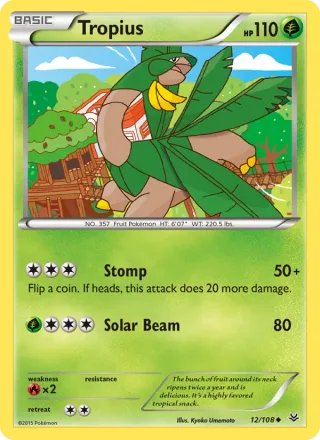 Tropius #12 · Roaring Skies Pokémon card