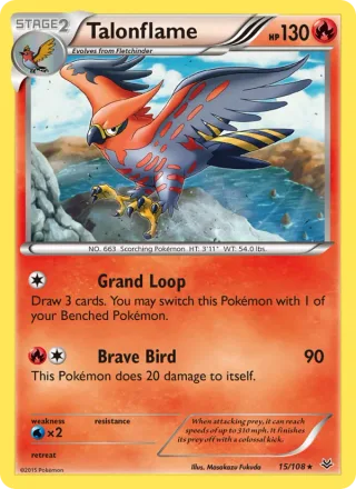 Talonflame #15 · Roaring Skies Pokémon card