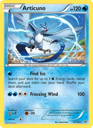 Articuno #16 · Roaring Skies Pokémon card