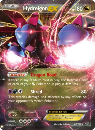 Hydreigon EX #62 · Roaring Skies Pokémon card