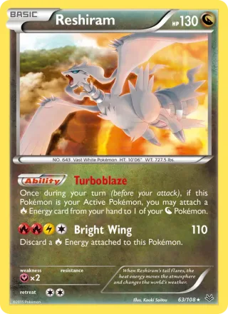 Reshiram #63 · Roaring Skies Pokémon card