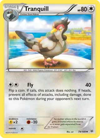 Tranquill #79 · Roaring Skies Pokémon card