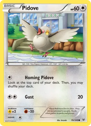 Pidove #78 · Roaring Skies Pokémon card