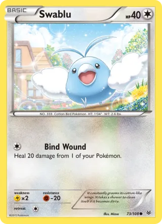 Swablu #73 · Roaring Skies Pokémon card